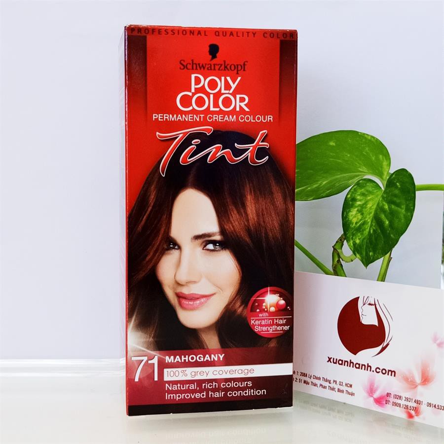 Thuốc nhuộm phủ bóng Schwarzkopf Poly Color lên màu tốt, mềm mượt, căng mướt tóc