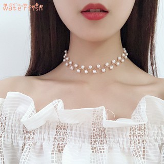 Vòng cổ choker đính ngọc phong cách thanh lịch thời trang dành cho cô dâu