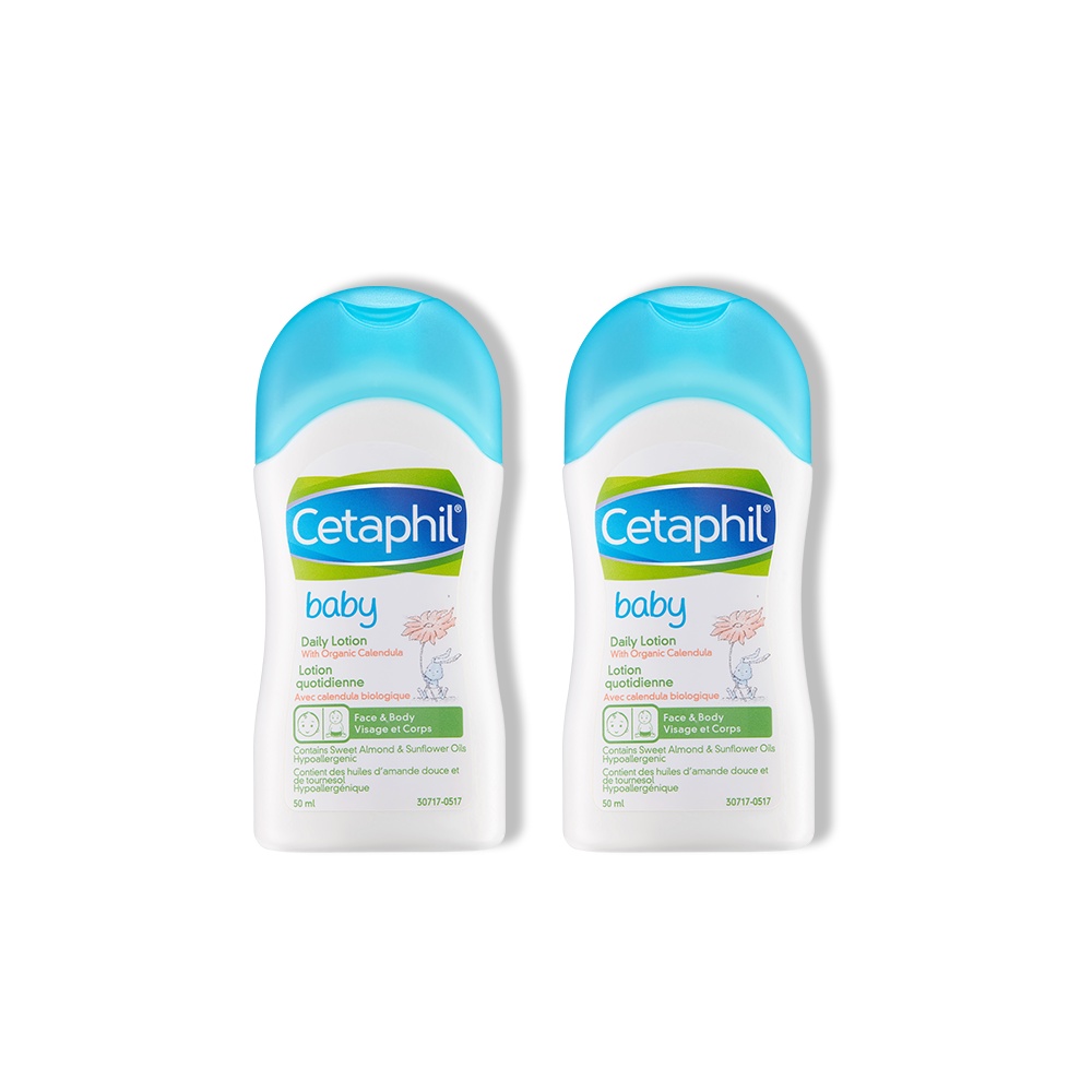 [Gift] Combo 2 Sữa dưỡng ẩm dịu nhẹ hằng ngày cho bé Cetaphil Baby Daily Lotion with Organic Calendula 50ml/chai