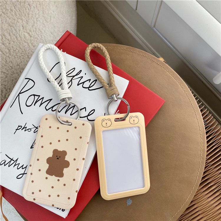 Ví Đựng Thẻ Họa Tiết Gấu Hoạt Hình Dễ Thương Cho Nữ Giá Đỡ