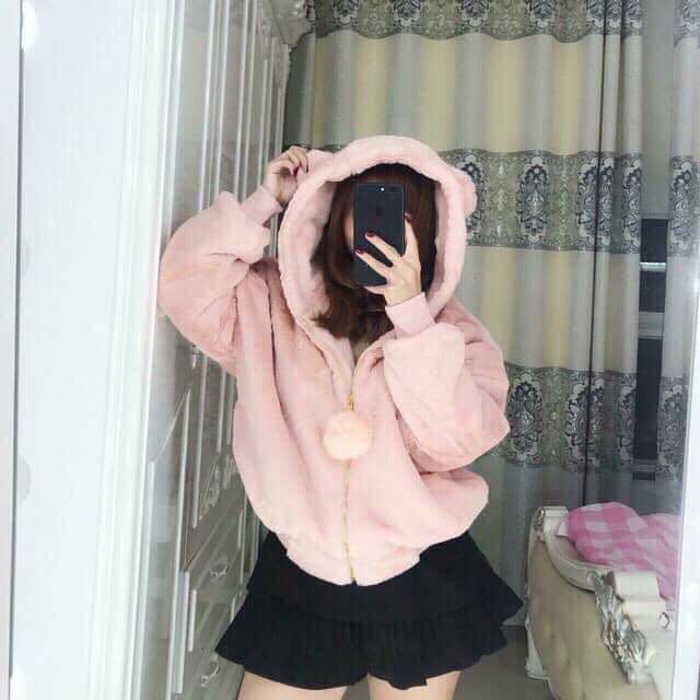 Siêu phẩm áo khoác lông tai gấu cod quả bông 3757🐰z😍😍DNY56