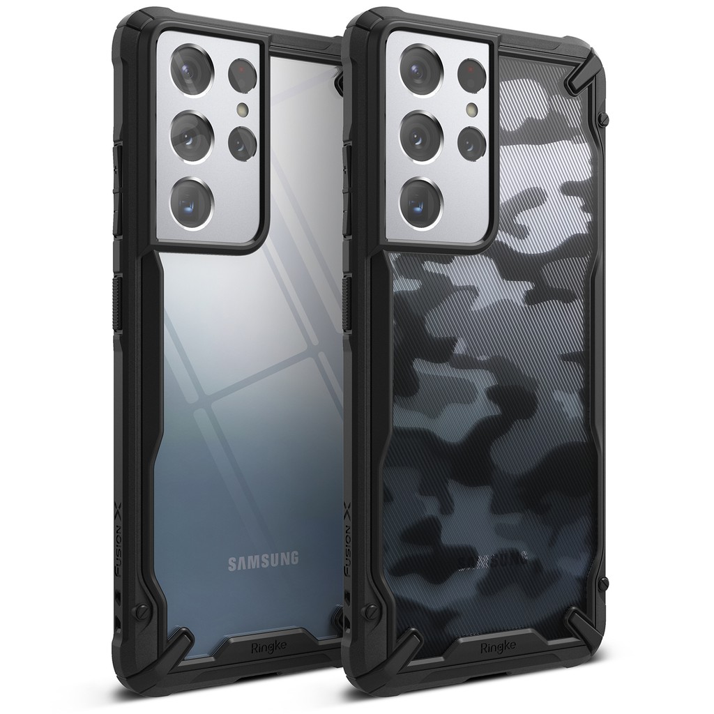 Ốp điện thoại Ringke Fusion-X trong suốt chống sốc cho Galaxy S21 Ultra S21 Plus S21