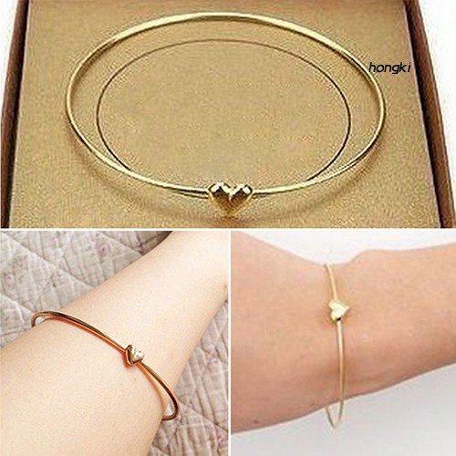 Vòng Tay Hợp Kim Mặt Hình Trái Tim Xinh Xắn Cho Nữ