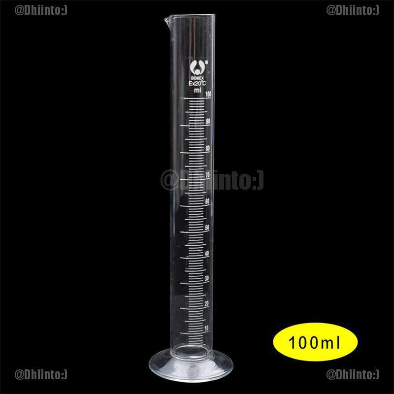 Thước đo lường hình trụ bằng thủy tinh sử dụng trong phòng thí nghiệm hóa học