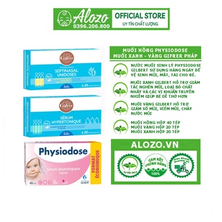 Nước Muối Sinh Lý Pháp Muối Hồng Physiodose, Muối Xanh Gifrer, Muối Vàng Gifrer