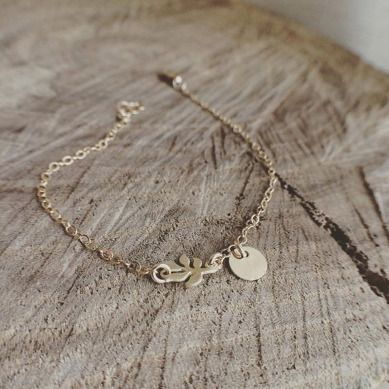 Vòng đeo tay mặt hình chiếc lá độc đáo thời trang cho nữ