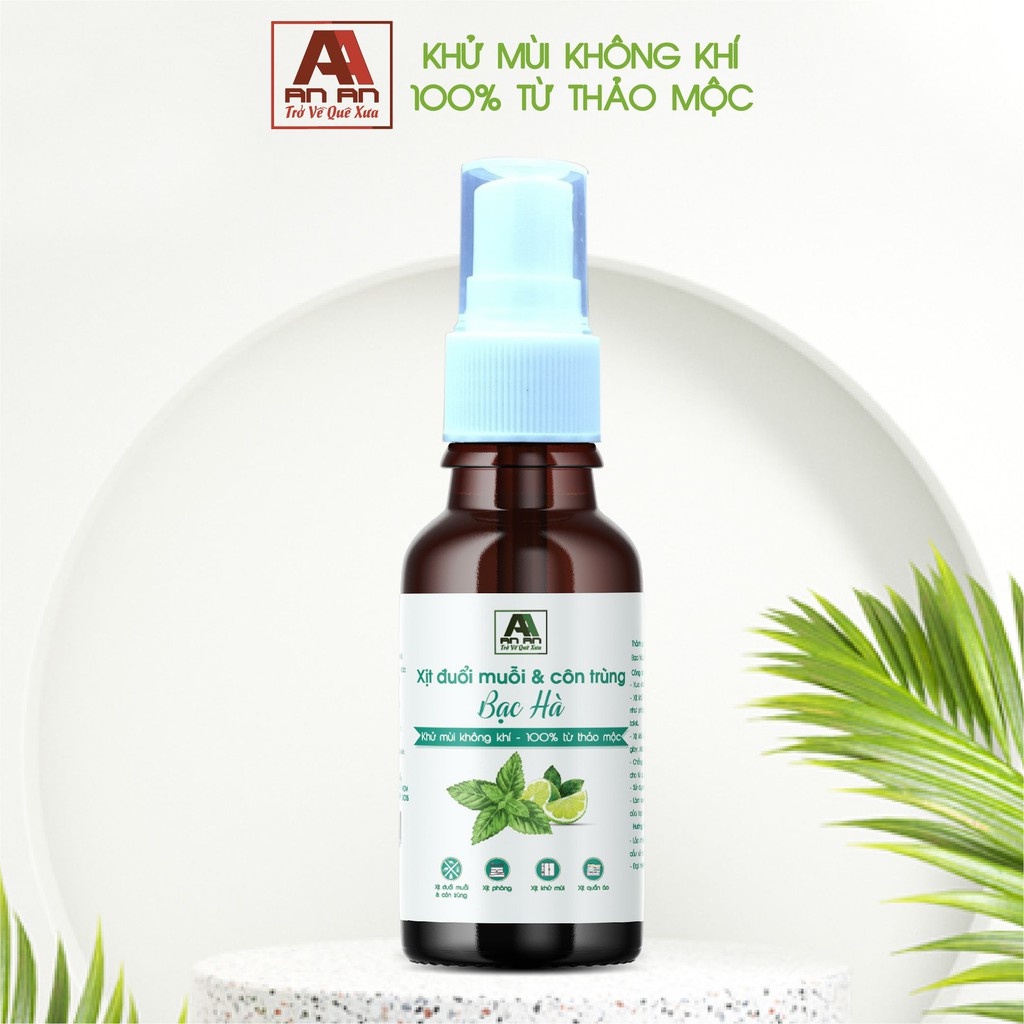 Xịt Tinh Dầu Đuổi Muỗi &amp; Khử Mùi Tinh chất Bạc Hà 50ml / Xịt Đuổi Muỗi AN AN