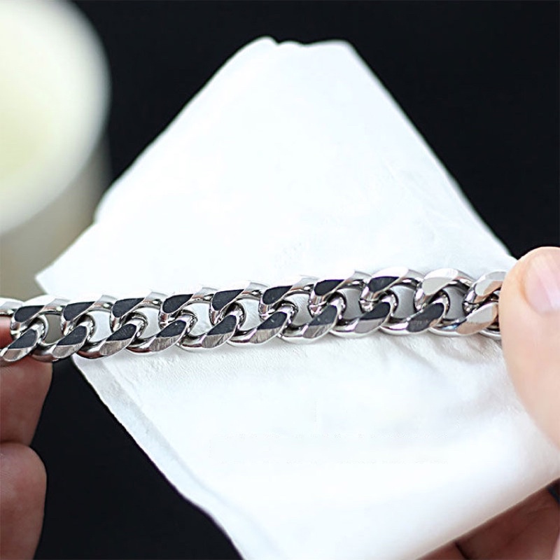 Dây Chuyền Nam Cuban Thép TITAN Xích To Vát Cạnh Xéo Rộng 1cm Không Gỉ Màu Bạc - Vòng Cổ Phong Cách HipHop Âu Mỹ