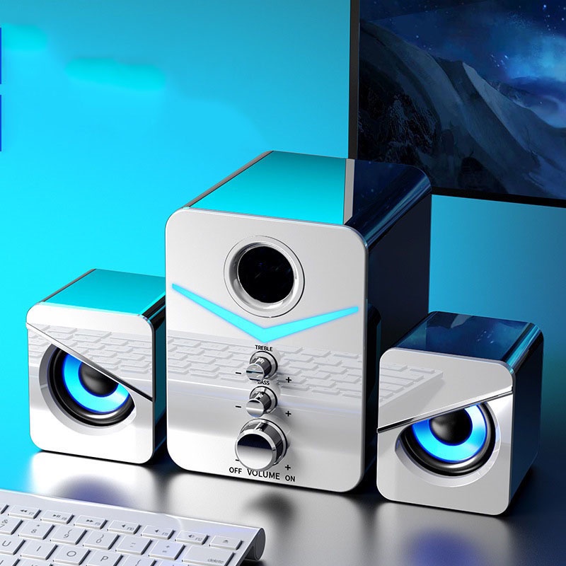 Loa Máy Tính Điện Thoại Bluetooth D21 SUPER BASS TREB cực đã có LED, Dòng Loa Máy Tính Cao Cấp cho Laptop,PC,điện thoại
