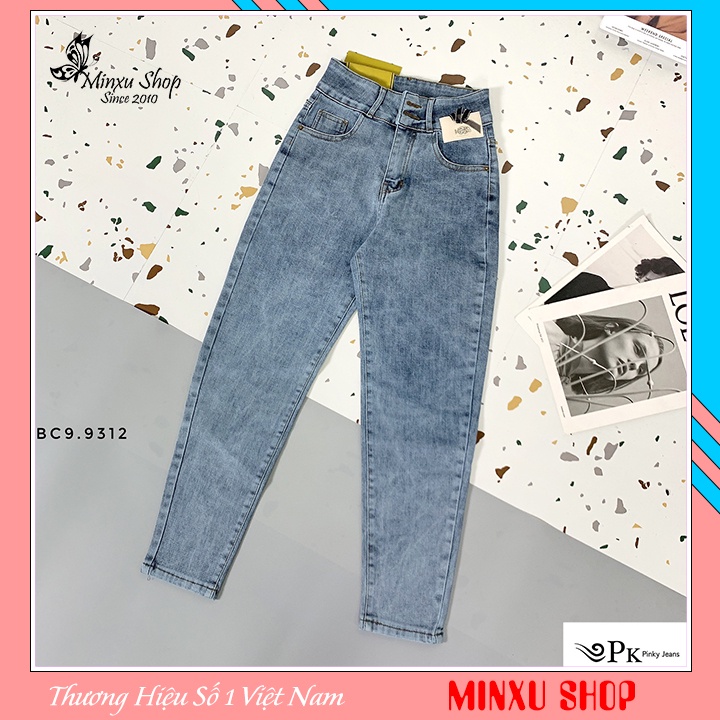 Quần bò nữ, quần Baggy jean boy nữ lưng cao phong cách, Cạp quần cao vừa phải chất bò mịn đẹp cá tính Minxu shop Q9312