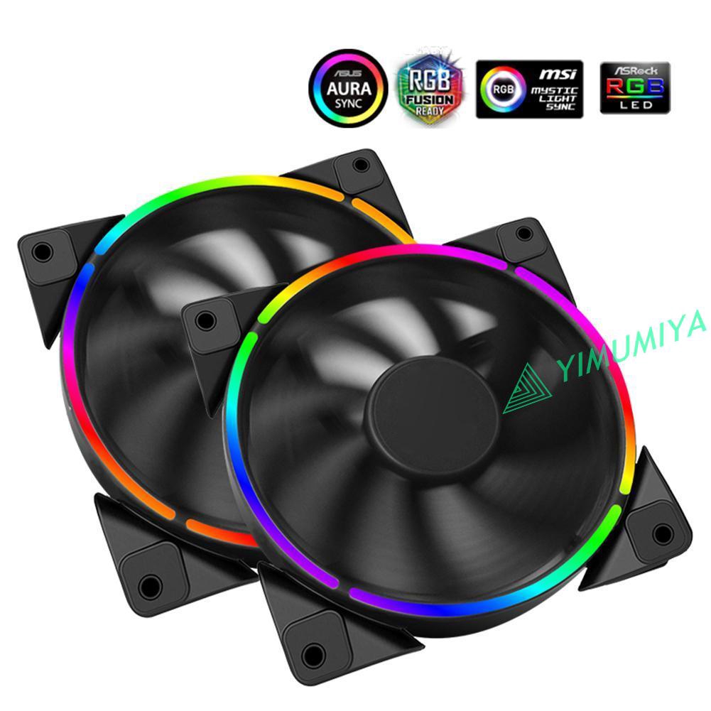 YI PCCOOLER 12cm RGB LED Light PC Cooling Fan 4 Pin Quiet PC Case Chassis Fan