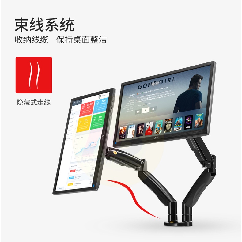 Giá Treo 2 Màn Hình Gắn Bàn F195A (22-32inch) | BigBuy360 - bigbuy360.vn