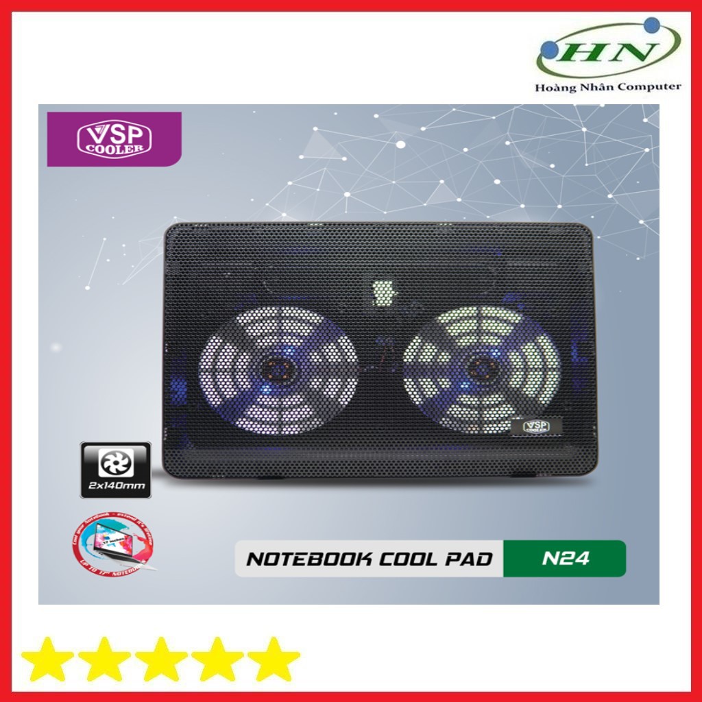 Đế Tản Nhiệt VSP Cooler N24 (2*Fan 14cm)