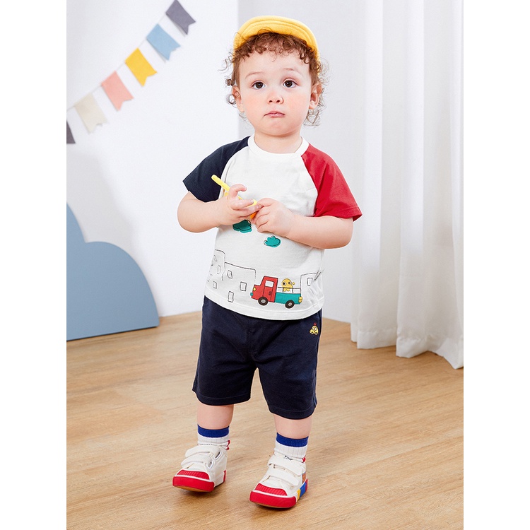 Quần short họa tiết ô tô mặc hè chất thun mềm mịn dành cho bé trai từ 6 tháng đến 4 tuổi 200222110104