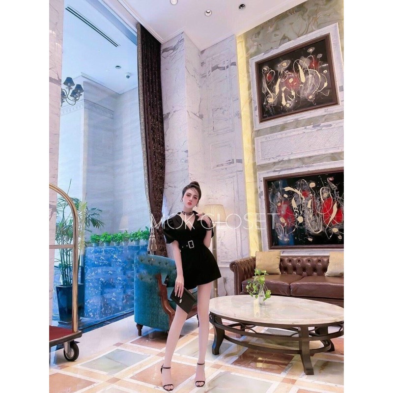 SET ÁO VEST + SHORT KEM/ĐEN