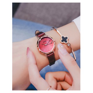 Đồng hồ nữ Kezzi 1789 hàng chính hãng dây da mặt tròn nhỏ xinh