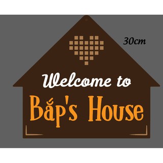 Bảng gỗ welcome hình ngôi nhà theo yêu cầu