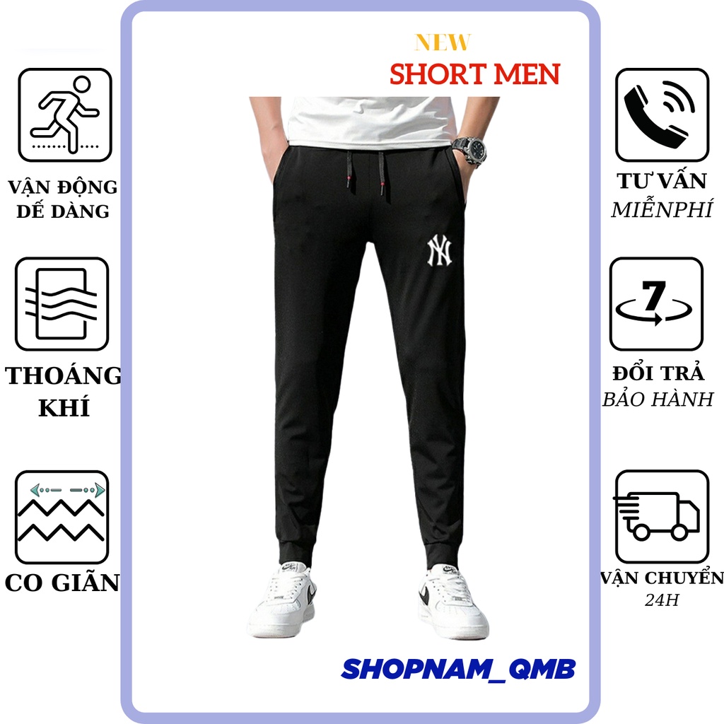 Quần dài thể thao nam NY bo gấu chất thun co giãn trẻ trung năng động, mã 068-NY
