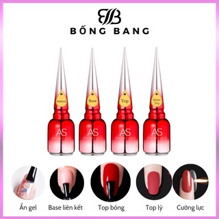 Base top sơn móng tay sơn gel AS sử dùng máy hơ gel phụ kiện nail giá rẻ BỐNG BANG 15ml