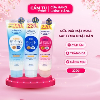 Sữa rửa mặt Kose Softymo Nhật Bản 220g Sữa rửa mặt tạo bọt cực sạch Giúp da trắng mịn, trẻ hóa làn da