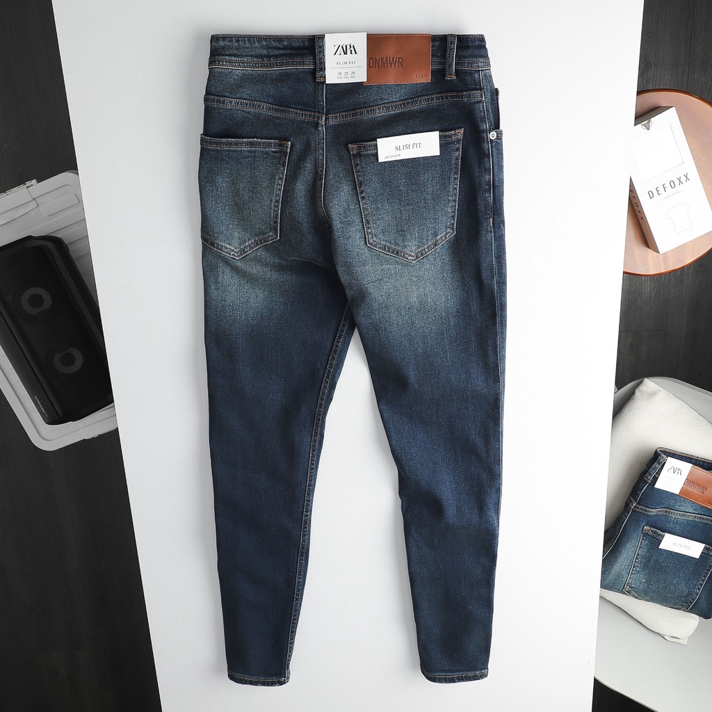 Quần jean dài nam ZR xanh dơ rách (Form Slimfit,chất vải co dãn,ống quần 15 - 18cm)-JZR211014 | BigBuy360 - bigbuy360.vn