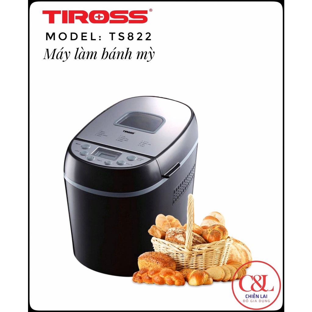 Hàng chính hãng_ Máy làm bánh mỳ Tiross TS822