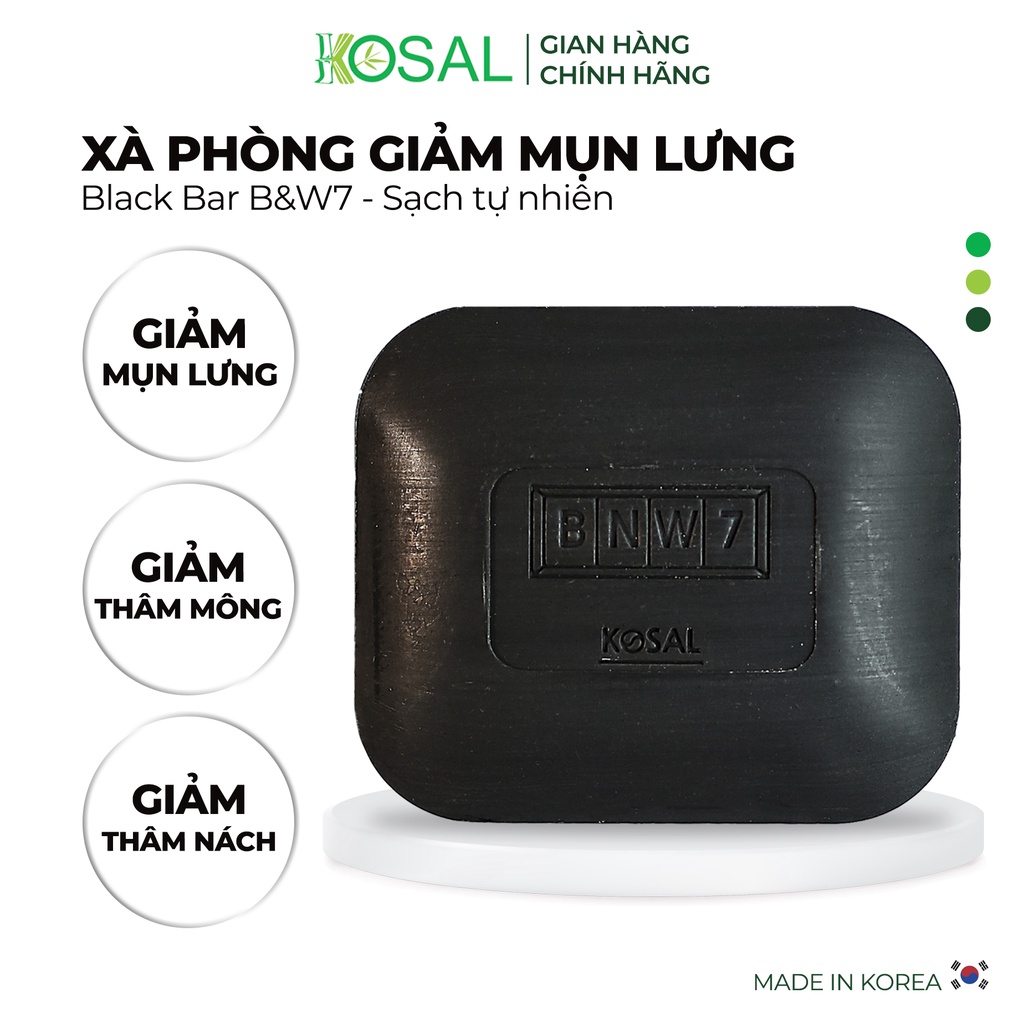 Xà phòng giảm mụn lưng Hàn Quốc B&W7, sử dụng than hoạt tính muối tre an toàn cho mọi loại da - Hộp 100g