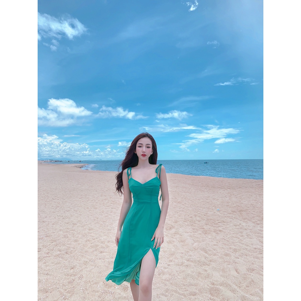 Đầm Midi 2 Dây Xẻ Cao 3245