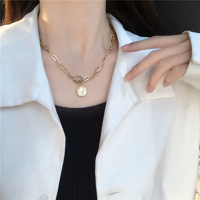 Vòng cổ Kim Loại Phong Cách Cổ Điển Đơn Giản Dành Cho Nữ