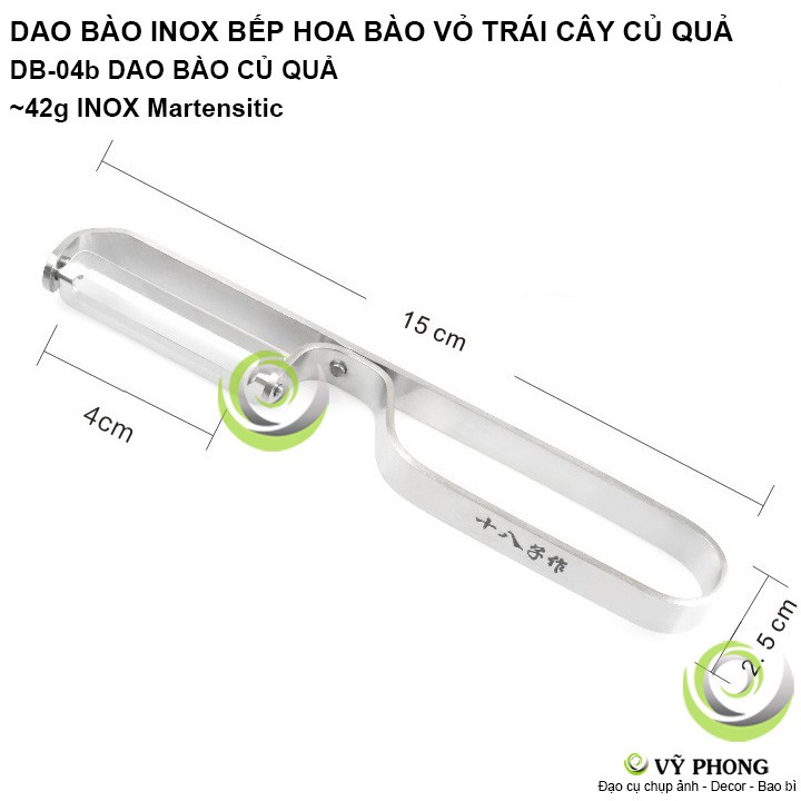 DAO BÀO INOX BẾP HOA ĐA DỤNG THẬP BÁT TỬ CHUYÊN NGHIỆP BÀO VỎ TRÁI CÂT CỦ QUẢ DB-04