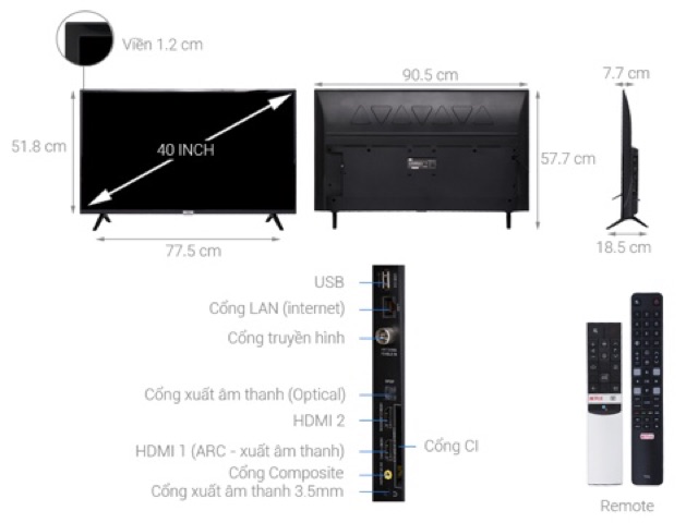 Smart Tivi TCL 40 inch L40S6500 (Miễn phí giao tại HCM-ngoài tỉnh liên hệ shop)