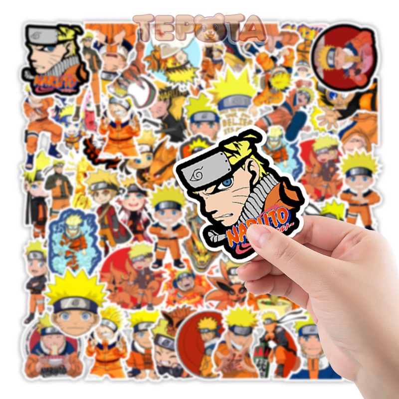 Naruto Sticker TEPOTA Set 50 Miếng Dán Trang Trí Hình Hoạt Hình Không Thấm Nước Dán Mũ Bảo Hiểm, Xe, Laptop ST04