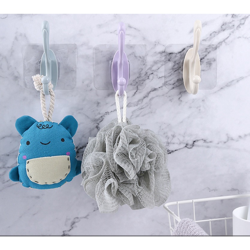 Móc Dán Tường Thần Thánh 2 Móc Treo Siêu Dính Chịu Lực Cao Kiểu Dáng Đẹp Cho Phòng Tắm Phòng Bếp Phòng Ngủ