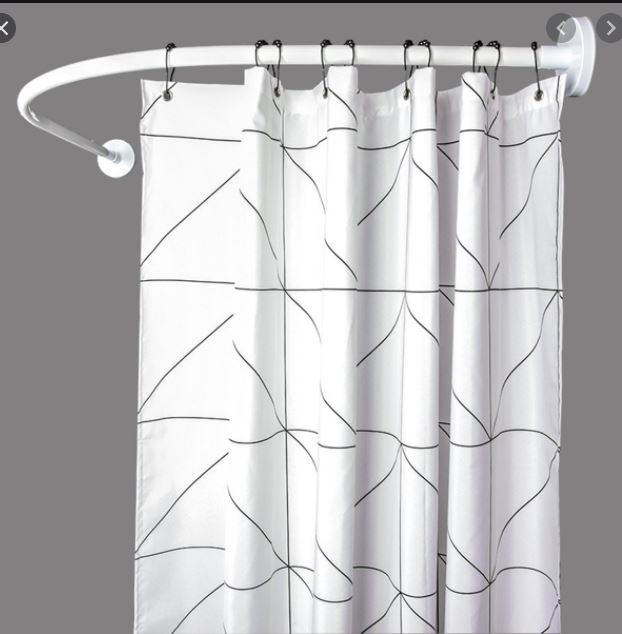 Thanh Treo Rèm Hình Chữ U 201 Thép Không Gỉ Màn Tắm Màn phòng thay đồ màu trắng 80x60cm-SKU-TCRT-va