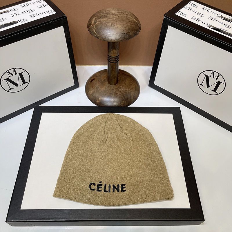 Dfd Mũ Len Dệt Kim Màu Trơn In Chữ celine celine Thời Trang Thu Đông