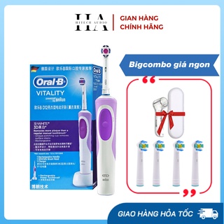 Bàn chải điện đánh răng tự động Oral-B D12 combo quà tặng hấp dẫn làm sạch răng, chống mảng bám
