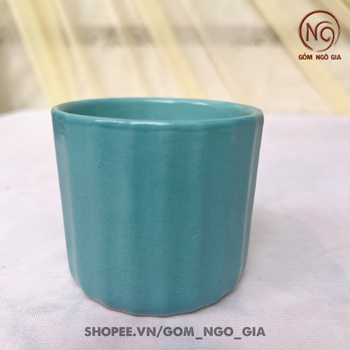 Chậu Trồng Sen Đá 🌵 Cây Mini Tiểu Cảnh 🌳 Để Bàn 6 màu Hình Trụ Gốm Sứ Bát Tràng Decor Gốm Ngô Gia