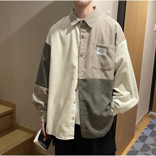 Áo sơ mi nam oversize ,Áo sơmi khoác ngoài nam  phối màu ulzzang đi chơi đi học Áo sơ mi tay dài nam nữ form rộng unisex