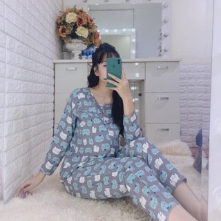 Bộ mặc bầu và sau sinh có khoá cho con ty