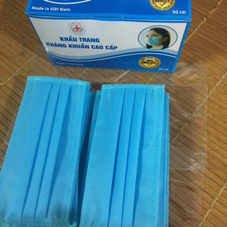 Khẩu trang y tế kháng khuẩn - hộp 50 cái - may gia công.