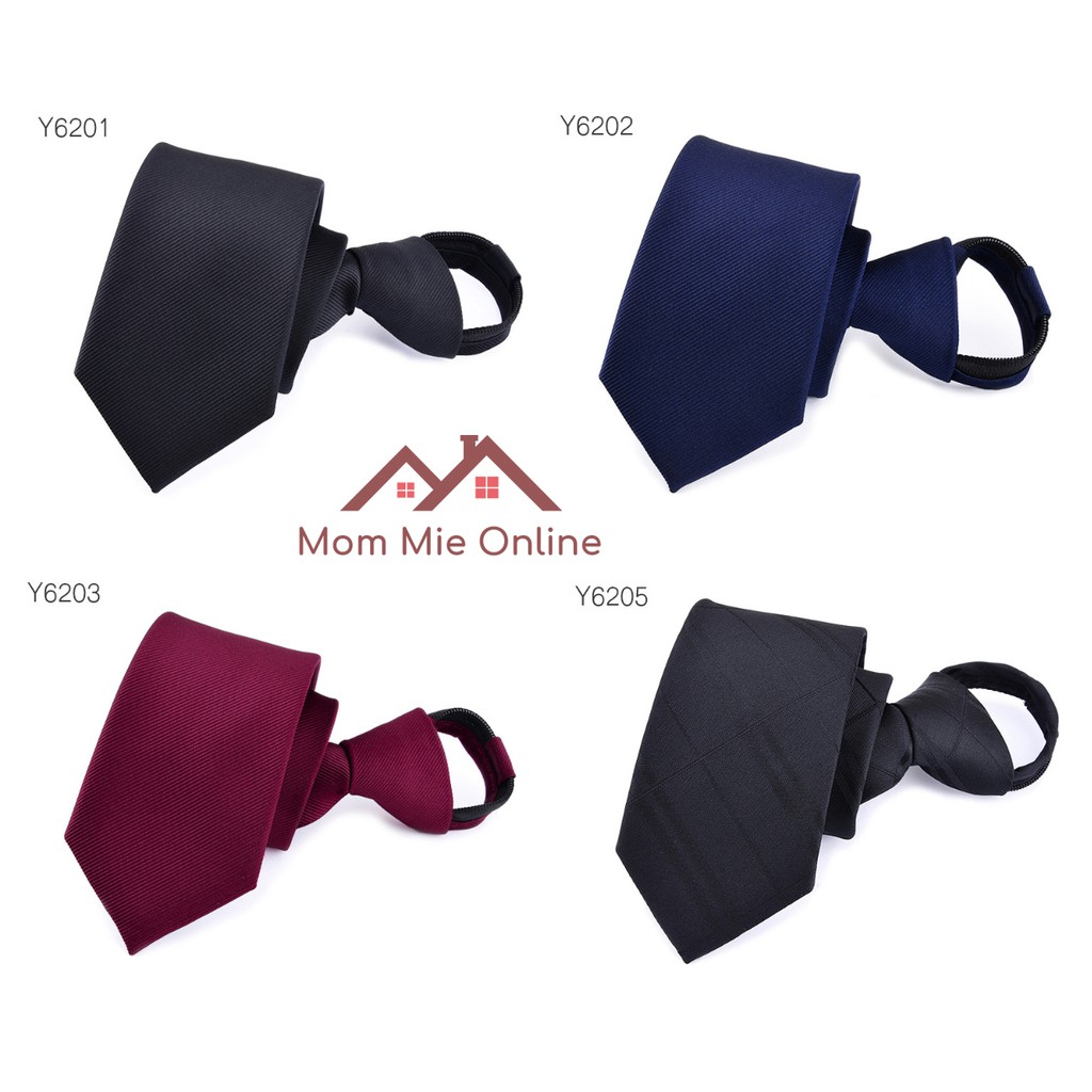 [Bản 6cm - có hộp] Hộp cà vạt nam thắt sẵn, có khóa kéo, làm quà tặng