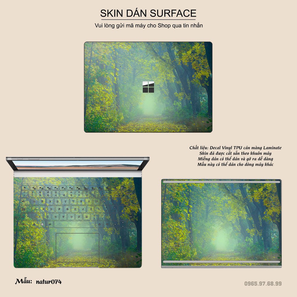 Miếng dán Skin bảo vệ mặt lưng Surface Pro 2/ Pro 3/ Pro 4/ Pro 5/ Pro 6/Pro 7/Pro X / Surface Go /Book in hình sưu tầm