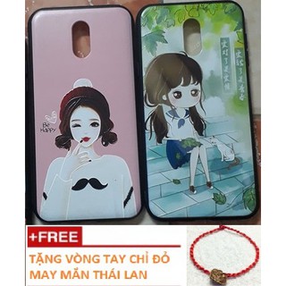 [KUTE] Ốp điện thoại Samsung J7 Plus hình cô gái ngồi cạnh chú mèo bên bậc thềm xinh xắn - tặng vòng tay chỉ đỏ may mắn