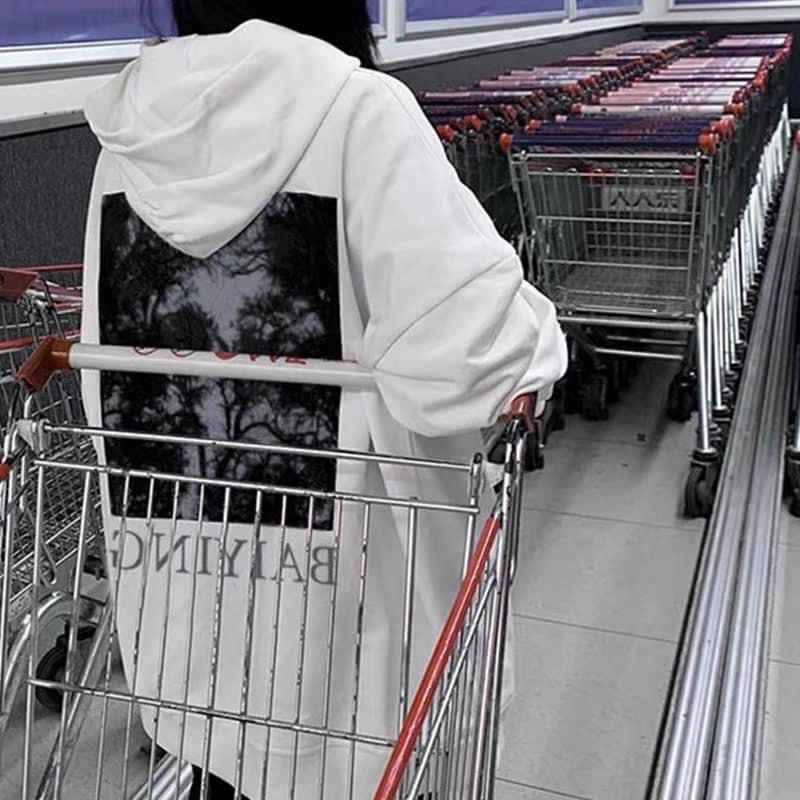 [ Rẻ vô địch ] Áo khoác nỉ form rộng tay bồng mũ hai lớp - Rừng cây