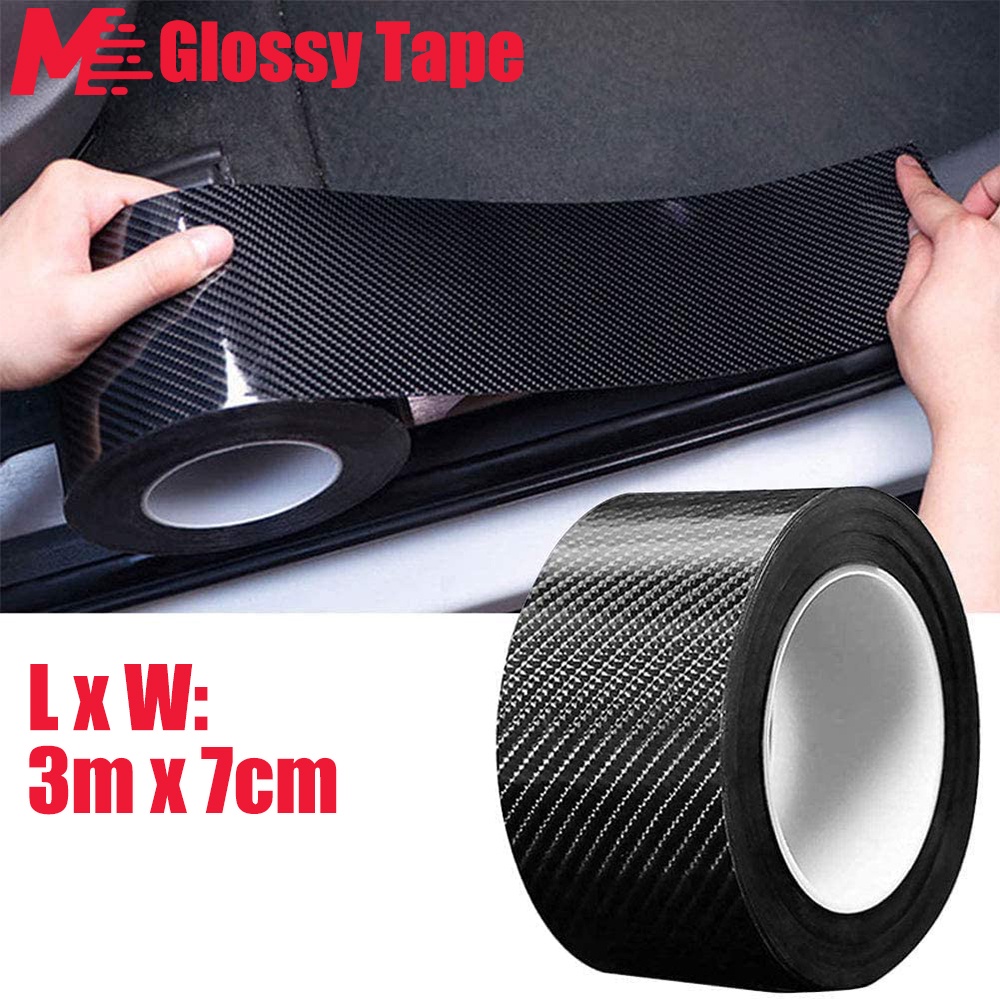 1 Cuộn Băng Keo Sợi Carbon Bóng 5D Chống Trầy 3Mx5Cm / 7cm Trang Trí Cửa Sổ Xe Hơi DIY
