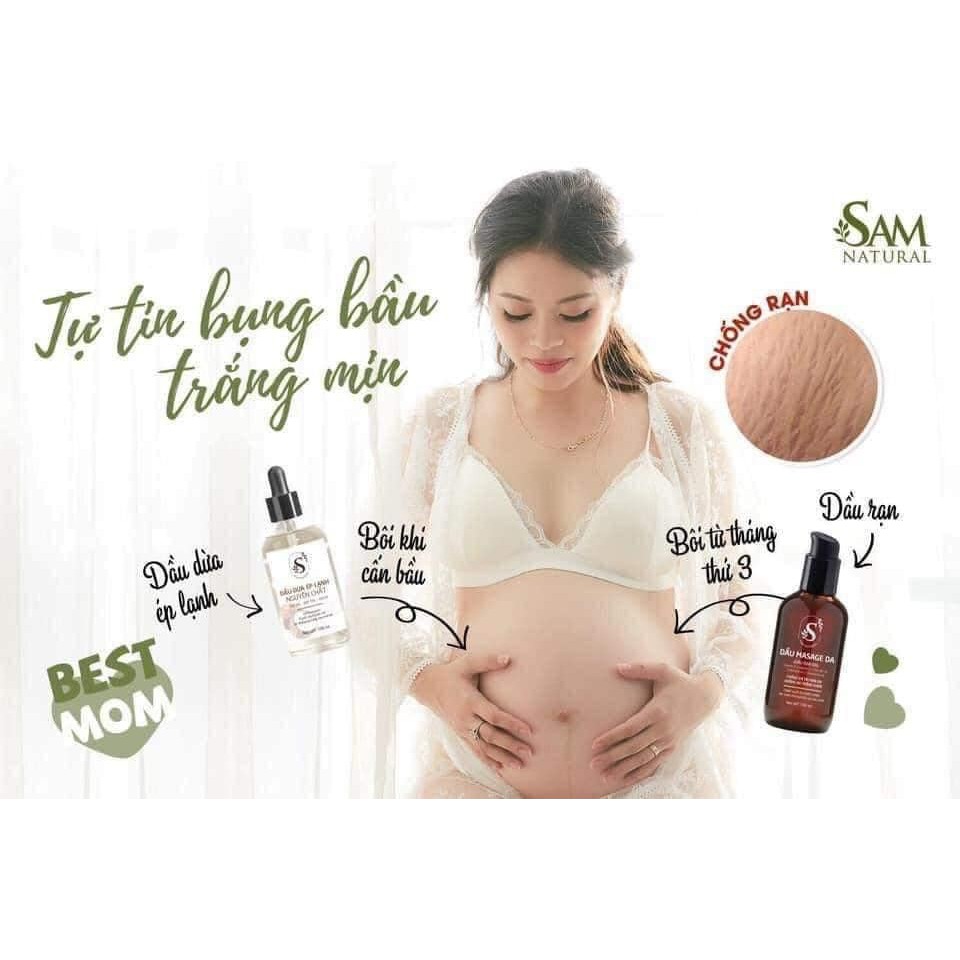 Dầu massage da trước và sau sinh Samoil, hỗ trợ làm giảm rạn da, mờ sẹo.Dầu dưỡng ẩm, chống khô da 100ml