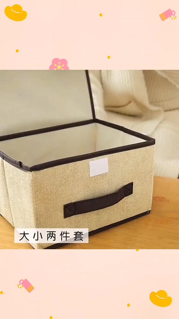Set 2 Hộp Đựng Quần Áo BELLEVIE Túi Đựng Quần Áo Có Nắp Gấp Gọn Vải Không Dệt Chống Nước Dày Dặn | BigBuy360 - bigbuy360.vn
