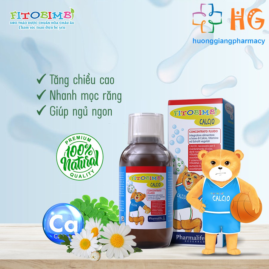 Fitobimbi Calcio ✅ Hàng Chính Hãng 100% - Bổ sung canxi và Vitamin D, Giúp phát triển chiều cao tối đa cho trẻ