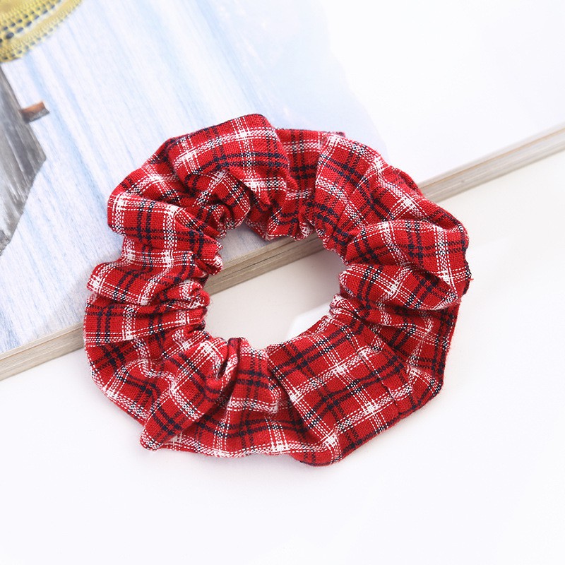 Dây cột tóc vải cotton họa tiết kẻ sọc nhiều màu sắc Queen