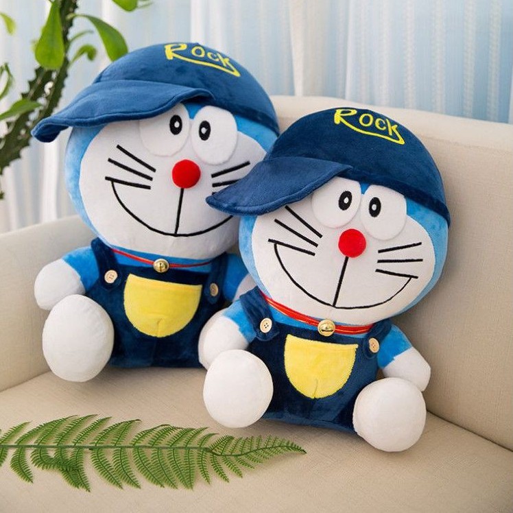 Gấu bông Doraemon 35CM mềm mịn mặc quần áo và nón
